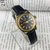 Black Round Case Golden Nail Tianjin Seagull Manual Mechanical Ladies Watch