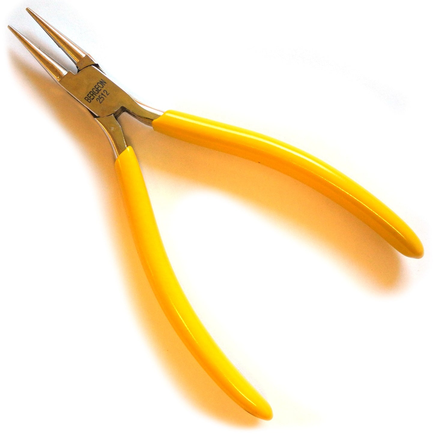 Bergeon 2512 round nose pliers with smooth jaws, ideal for precise bending in watch accessory crafting.