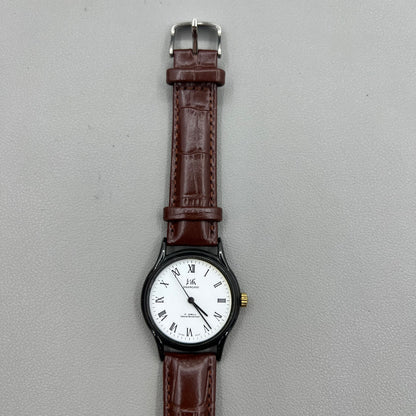 37mm Shanghai Brown Leather Strap Manual Mechanical Watch Roman Numerals 17 Jews