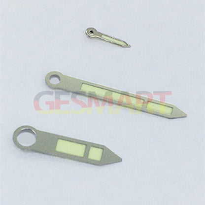 Aiguilles de montre lumineuses vertes avec garniture argentée pour mouvements ST3600/ST3620/ETA6497/6498