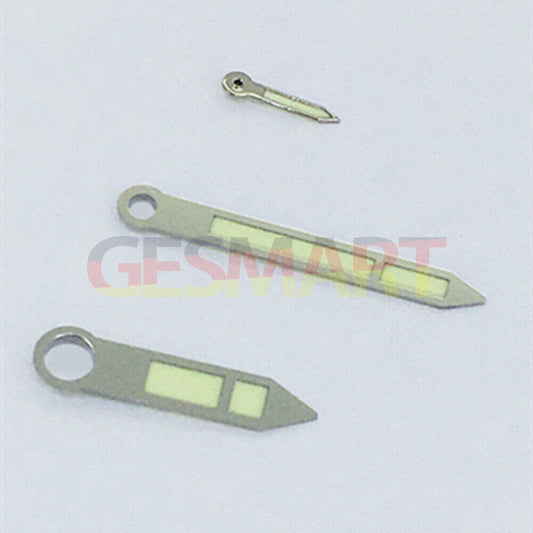 Aiguilles de montre lumineuses vertes avec garniture argentée pour mouvements ST3600/ST3620/ETA6497/6498