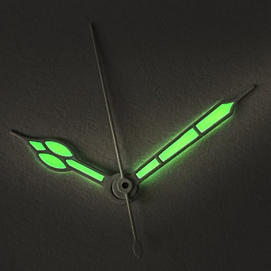 White trim orange painted C3 green lume watch hands for NH34, NH35, NH36, NH38 movements, enhancing visibility and style.