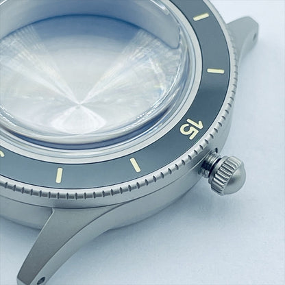 40mm 316L steel vintage watch case with green lume ceramic bezel for NH35 movement