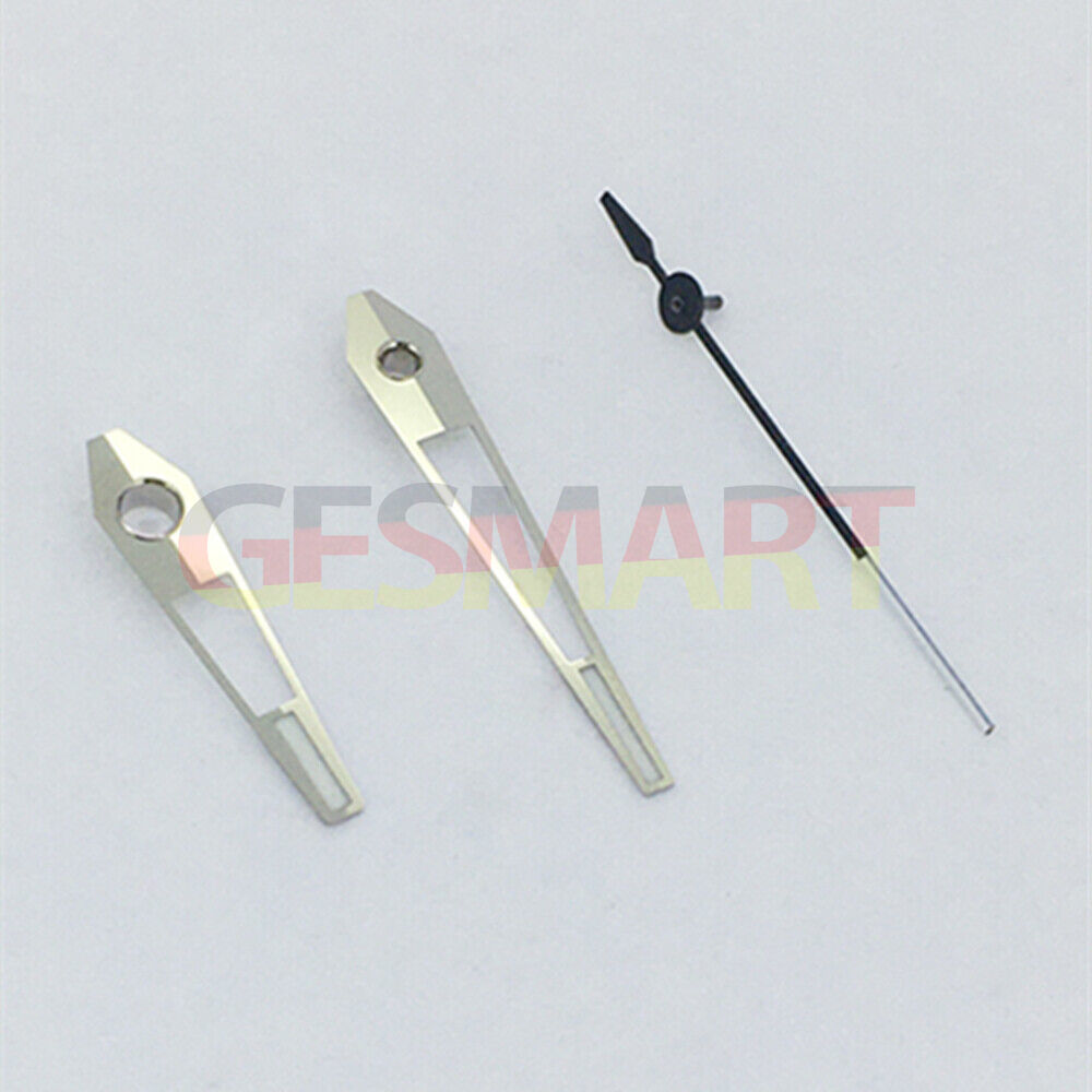 Green luminous watch hands with silver trim designed for China Made 8215/2813 Miyota 8N24 movements.