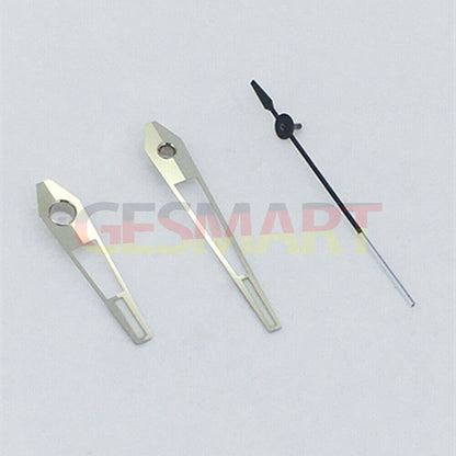 Green luminous watch hands with silver trim designed for China Made 8215/2813 Miyota 8N24 movements.