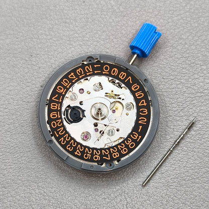 Seiko NH35 Mechanical Movement Black Disk Orange Font Date@3 Crown@3.0