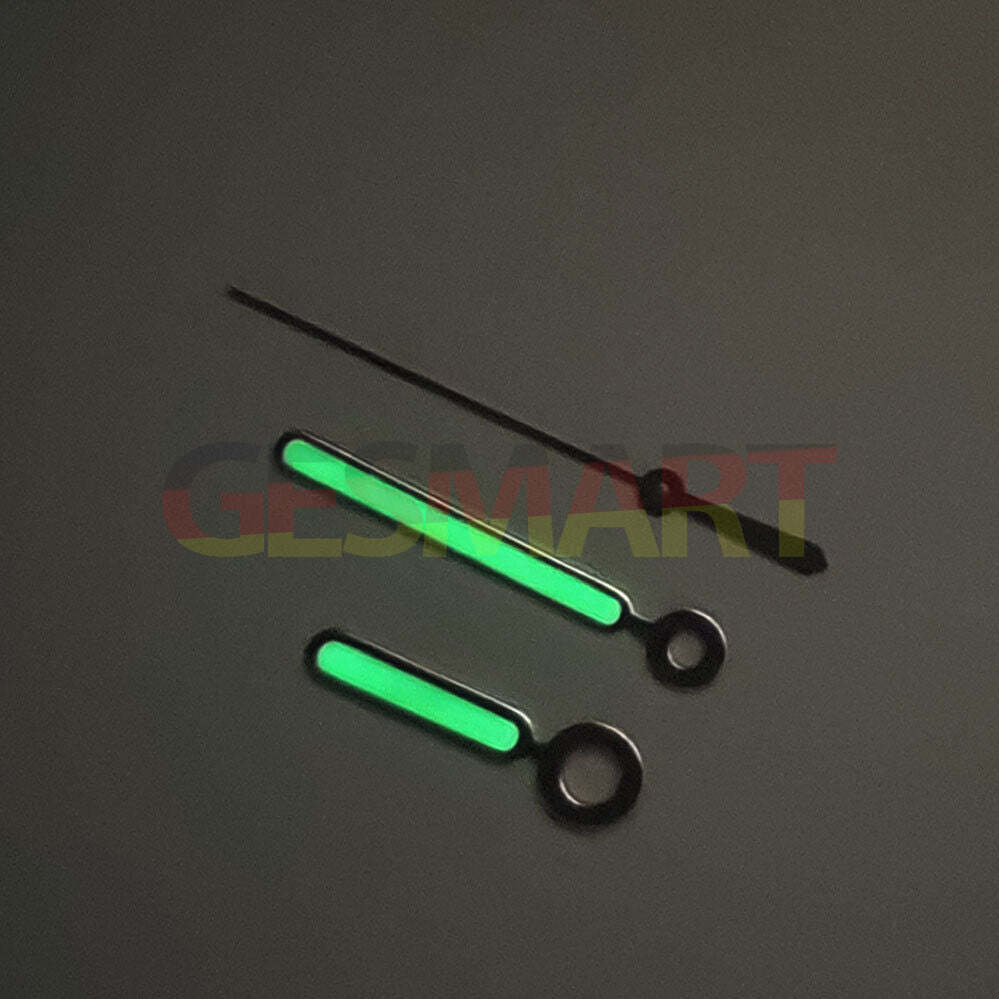 Green luminous rose gold watch hands with trim for NH35/NH36/4R/7S movements, stylish upgrade.