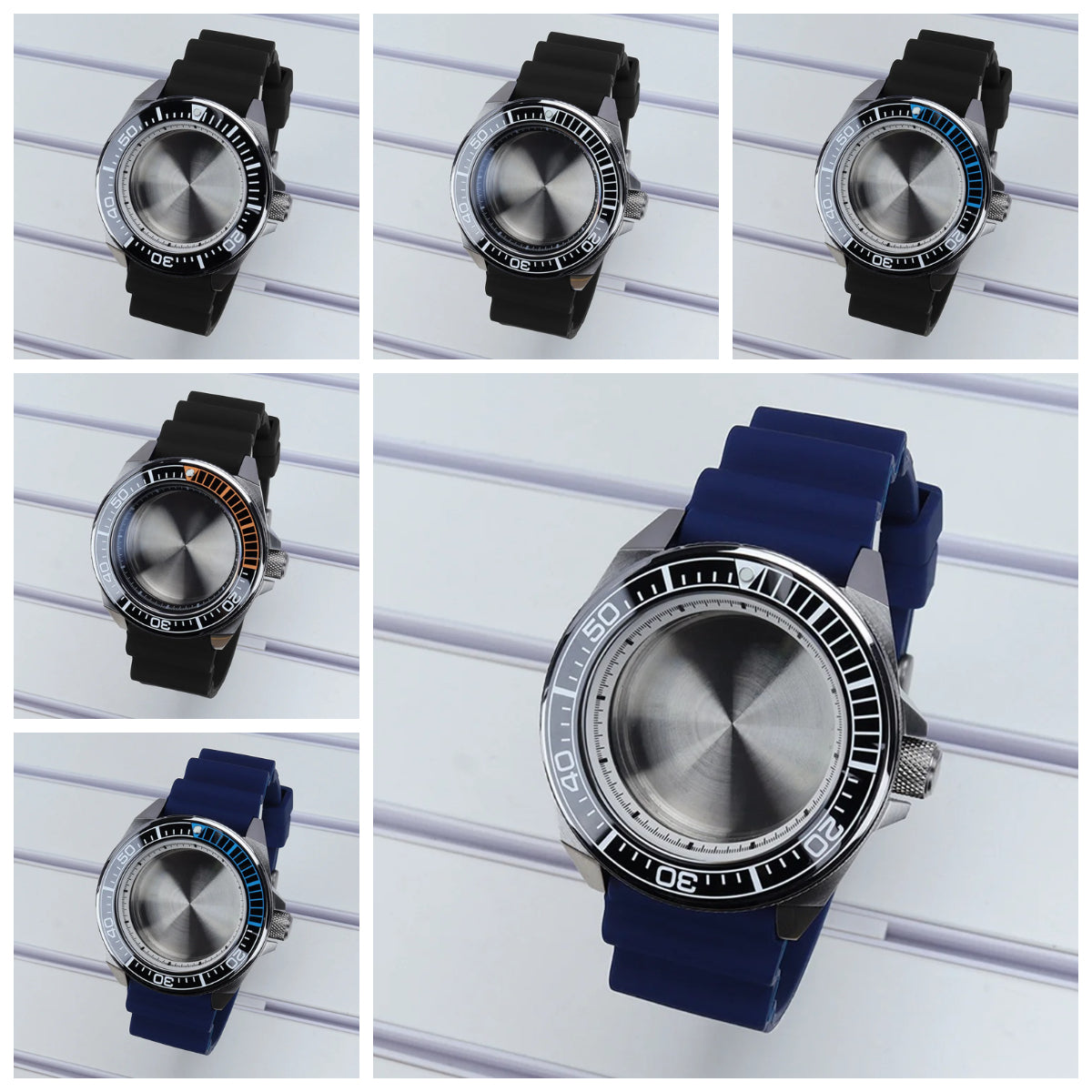Diving Case 43mm Watch Case Sapphire Glass For Mod Samurai NH35 NH36 NH38 NH34