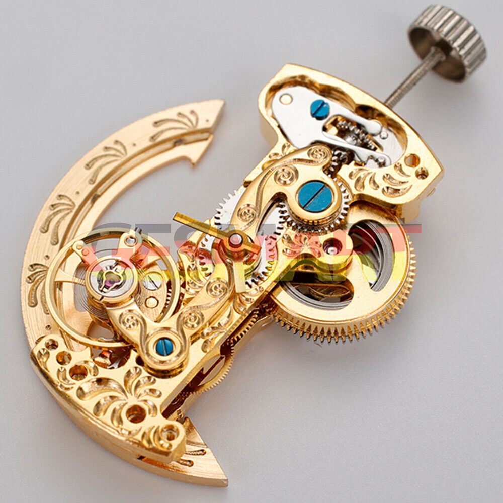 Golden rectangle bare balance wheel watch movement LG0806B, precise automatic mechanical design for enthusiasts