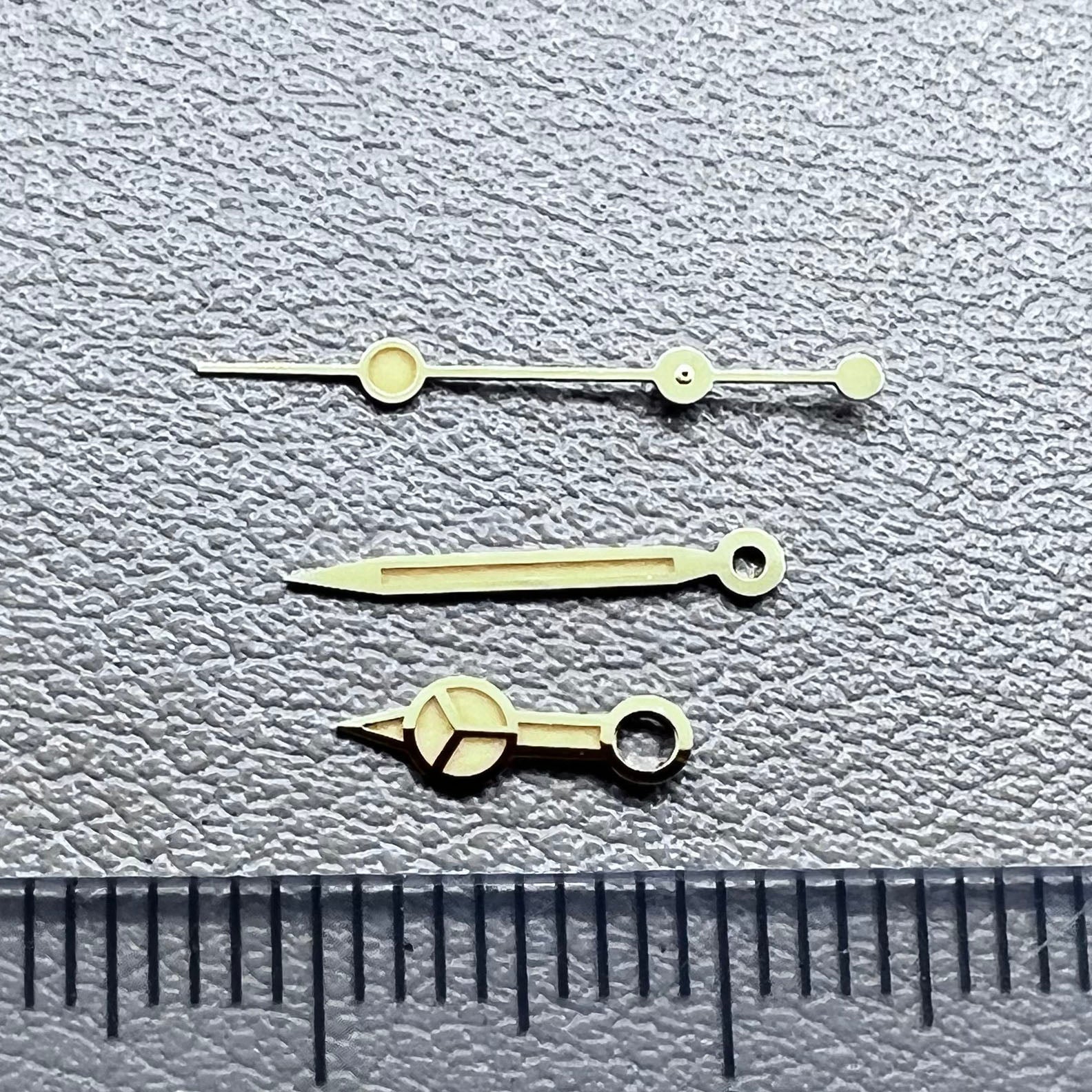 C3 green lume vintage watch hands with golden trim for NH34 NH35 NH36 NH38 NH39 NH70 movements.