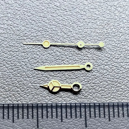 C3 green lume vintage watch hands with golden trim for NH34 NH35 NH36 NH38 NH39 NH70 movements.