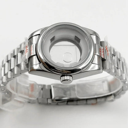 31MM Round Bezel Sapphire Glass Presidential bracelet Watch Case for NH05 NH06