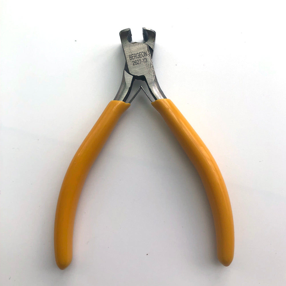 Bergeon 2627-13 top cutters with straight ends for precise trimming of watch accessories and bands.