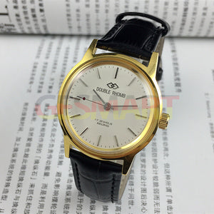 China Made Beijing Double Rhomb Manual Mechanical Watch Golden Case Silver Nail