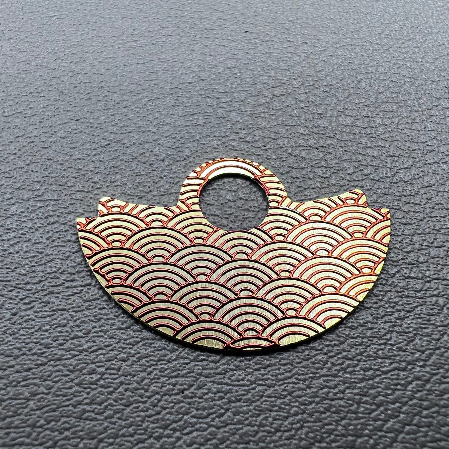 Orange Wave Golden Background Oscillating Weight Overlay for NH35 Movement