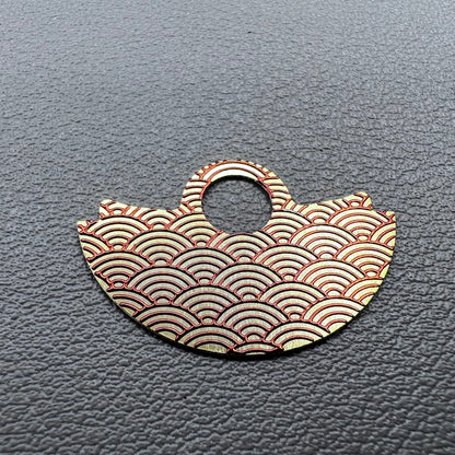 Orange Wave Golden Background Oscillating Weight Overlay for NH35 Movement