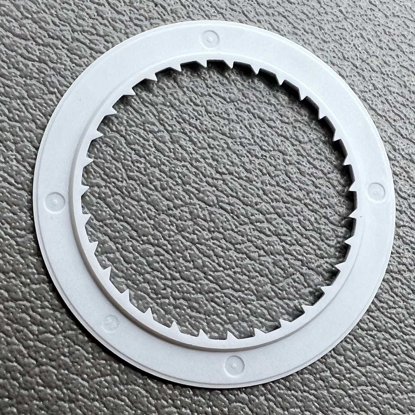 Silver KA Font date wheel set for Miyota 8215 watch movement, enhancing precision and style.