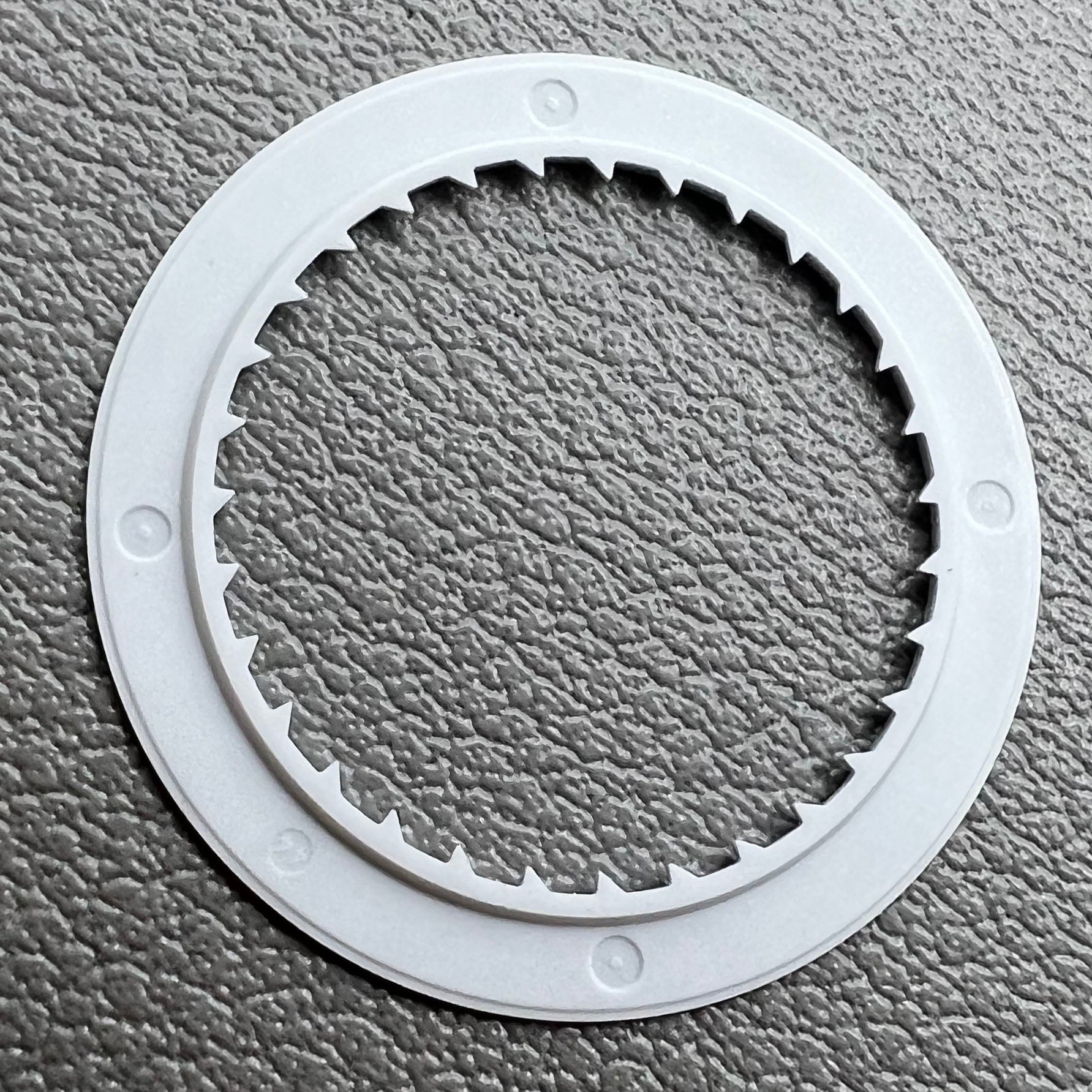Silver KA Font date wheel set for Miyota 8215 watch movement, enhancing precision and style.