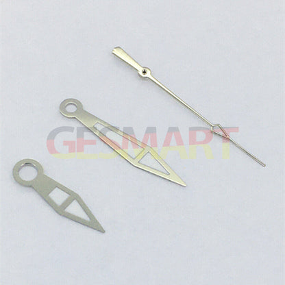 Aiguilles de montre lumineuses vertes à 3 aiguilles avec garniture argentée pour mouvements asiatiques 8215/2813/8205