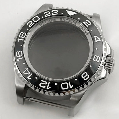 44mm Watch Case for Deep SEA Style for NH34 NH35 NH36 Rotating Bezel Solid Back
