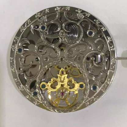 China Made Carved Silver Hollow 3 Zeiger Automatisches mechanisches Uhrwerk