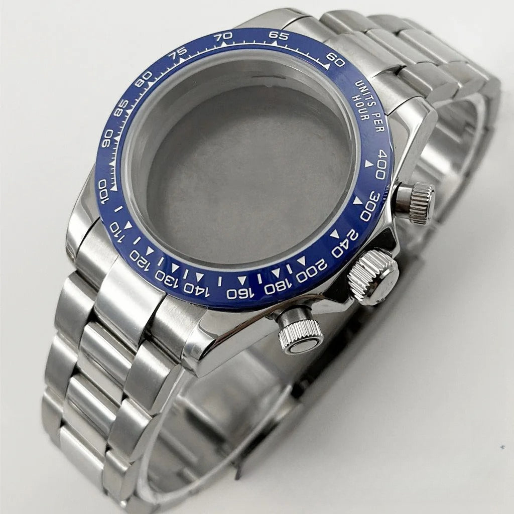 Daytona 40mm Sapphire Glass Watch Case Ceramic Bezel Men's for VK63 VK63A VK64