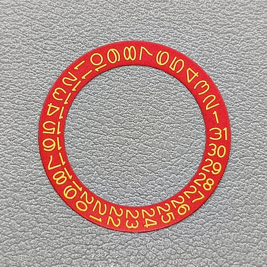 Royal Yellow Font Red Background Disk Date Wheel Datedisk for Miyota NH35 NH36