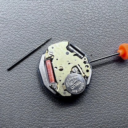 Japan Miyota 6L02 quartz watch movement with double calendar, three hands, date @6, precision timing component.