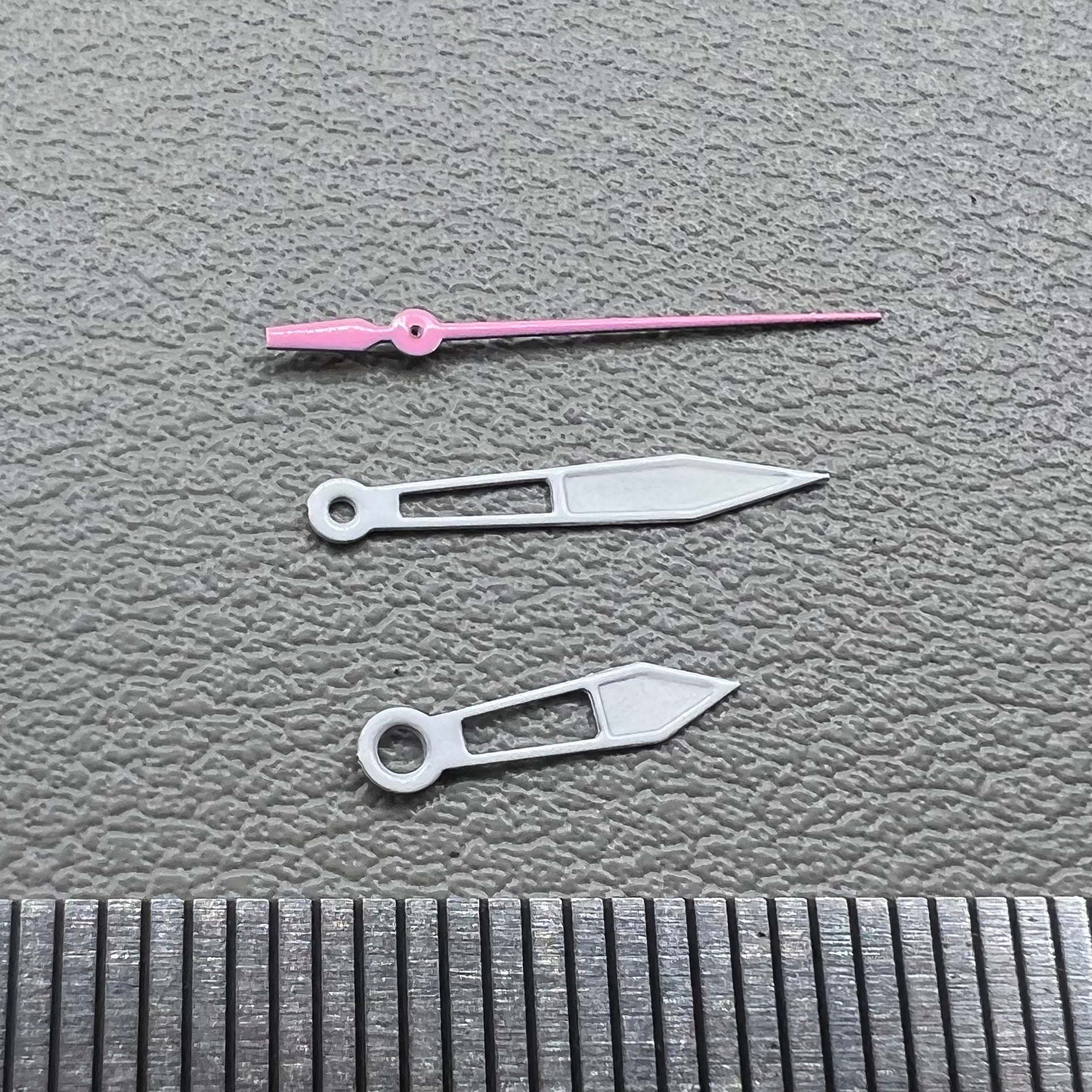 Set of pink 13mm hollow second hands for Miyota 2315, 2035, 2036 watches.