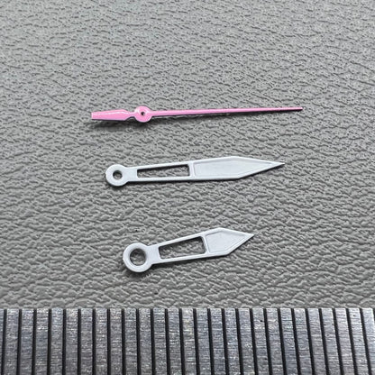 Set of pink 13mm hollow second hands for Miyota 2315, 2035, 2036 watches.