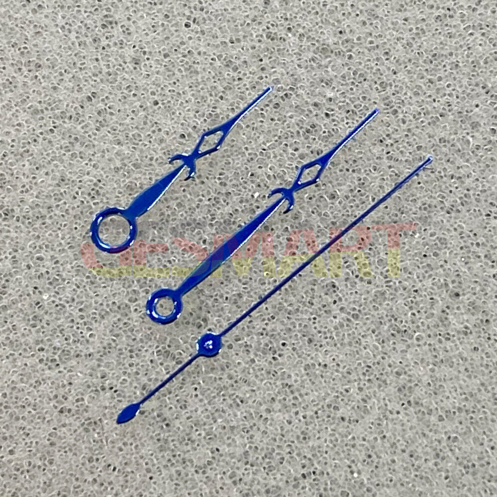 Diamond-shaped blue and golden green luminous watch hands for NH35/NH36/4R/7S movements.