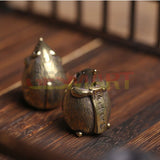 Solid Copper Cute Mouse Trinket Censer Hand Carved Bronze Model Figurines