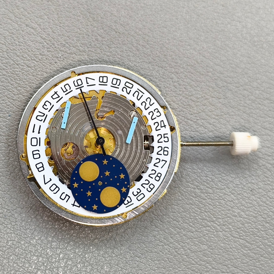 ISA 8171 Quartz Movement Golden With Moon Phase Multifunctional Date@3