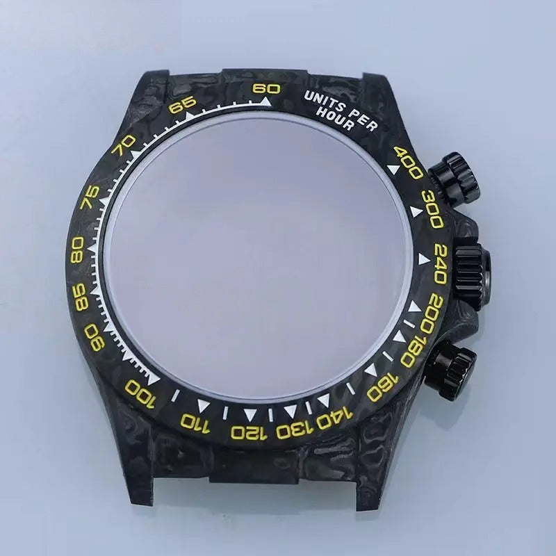 4130 Carbon Fiber Watch Case 38mm Carbon Fiber Colorful Bezel Sapphire Glass
