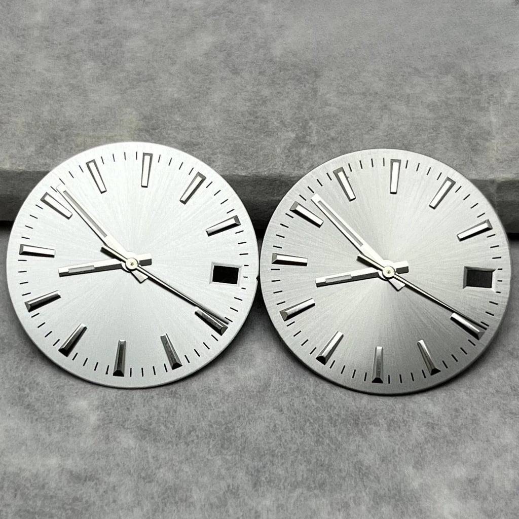 28.5mm Watche Hands Green Luminous Watch Dial Stripes Sunburst For NH35/36/4R/7S