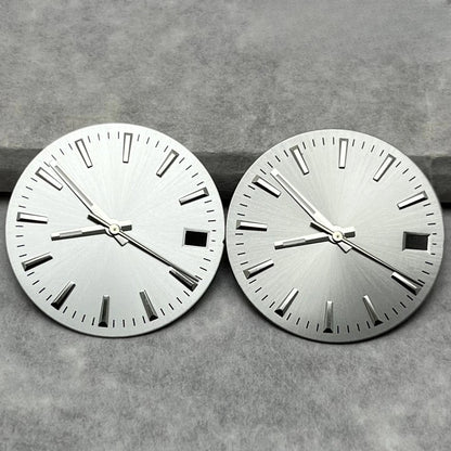 28.5mm Watche Hands Green Luminous Watch Dial Stripes Sunburst For NH35/36/4R/7S