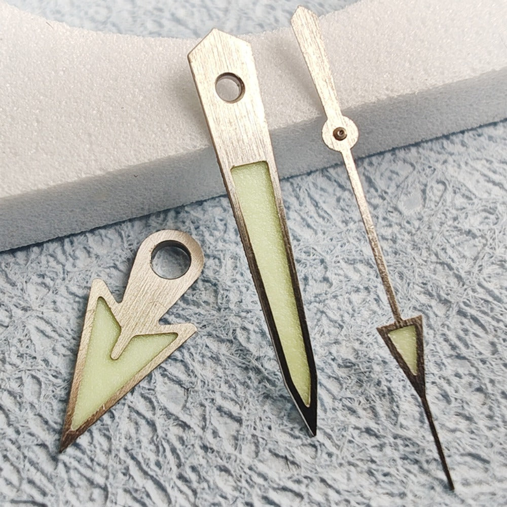 Matte silver trim C3 green lume watch hands for NH34 NH35 NH36 NH38 NH39 NH70 movements