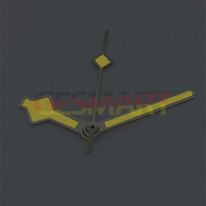 Silver-trim yellow lume watch hands for Asian 8215/2813/8205 movement, stylish precise replacement.