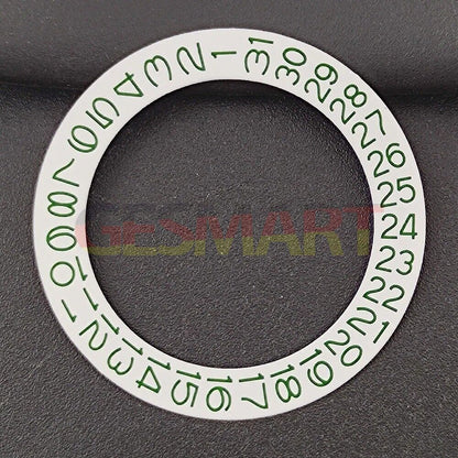 White background green date wheel overlay for NH35 NH36 watch movement