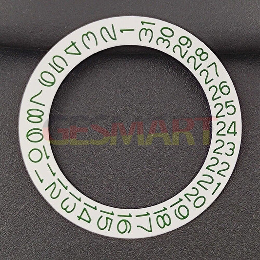 White background green date wheel overlay for NH35 NH36 watch movement