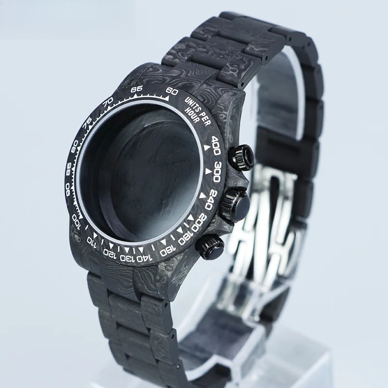 4130/VK63 Carbon Fiber Case 38mm, Carbon Fiber Bezel, Sapphire Crystal, 3ATM