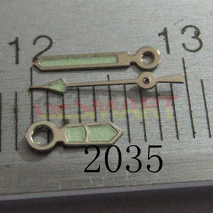 7.5mm Silver Trim Green Lume Watch Hands Set for Miyota 2035 2115 2105 2305 2315