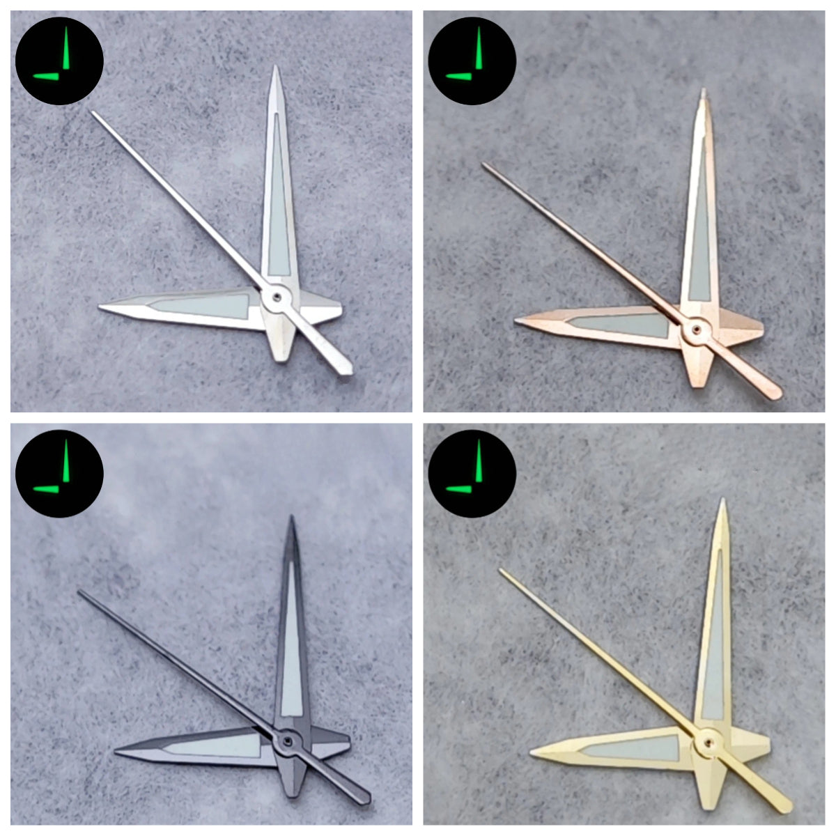 Vintage Watch Hands With Green Luminous For NH35 NH36 7S26 7S36 4R35 4R36