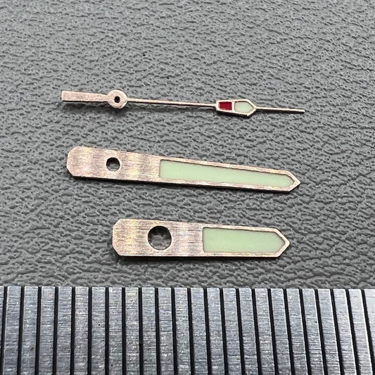 13mm Rose Golden Trim C3 Green Lume Hands Set Fit for Movement NH35/NH36