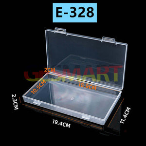 3pcs 2.3x19.4x11.4cm Small Rectangular Toolbox Box Container Storage Hinged Lid