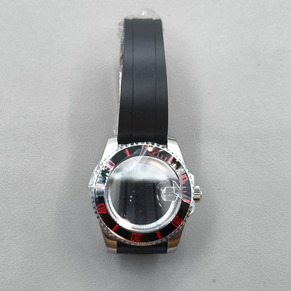40mm Watch Case Rubber Strap For 4R NH35 NH36 NH34 NH38 NH70 Sapphire Glass