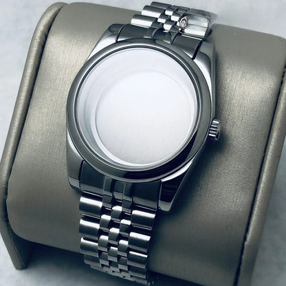 36/40mm Steel Watch Case Sapphire For NH34 NH35 NH36 ETA2824 PT5000 S Crown