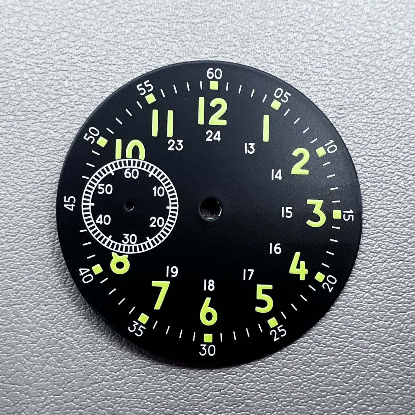 Green Lume No Logo Classic Black+Green 38.5mm Watch Dial For Eta 6497 St 3600