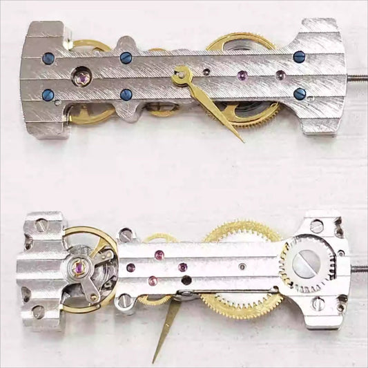 Chinese Shanghai Silver Rectangle Kunglun Mechanical Movement Manual Winding