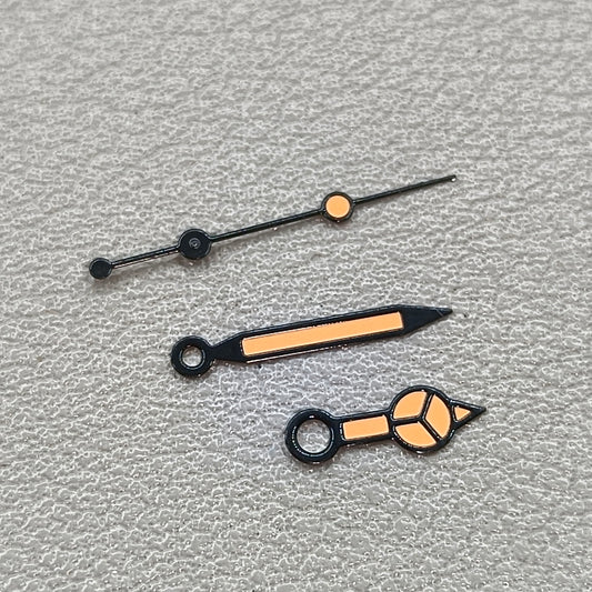 A2 Black-Orange Luminous Watch Hands for NH35/NH36/4R/7S